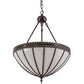 Meyda Lighting Gothic 21" 3-Light Craftsman Brown Inverted Pendant Light With White Art Shade Glass