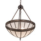 Meyda Lighting Gothic 21" 3-Light Craftsman Brown Inverted Pendant Light With White Art Shade Glass