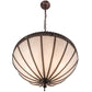 Meyda Lighting Gothic 21" 3-Light Craftsman Brown Inverted Pendant Light With White Art Shade Glass