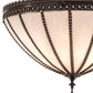 Meyda Lighting Gothic 21" 3-Light Craftsman Brown Inverted Pendant Light With White Art Shade Glass