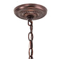 Meyda Lighting Gothic 21" 3-Light Craftsman Brown Inverted Pendant Light With White Art Shade Glass