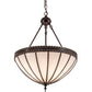 Meyda Lighting Gothic 21" 3-Light Craftsman Brown Inverted Pendant Light With White Art Shade Glass