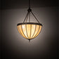 Meyda Lighting Gothic 25" 3-Light Craftsman Brown Inverted Pendant Light With Beige Iridescent Shade Glass