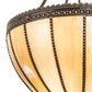 Meyda Lighting Gothic 25" 3-Light Craftsman Brown Inverted Pendant Light With Beige Iridescent Shade Glass