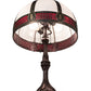 Meyda Lighting Gothic 26" 2-Light Craftsman Brown Highlighted Table Lamp With Red & White Iridescent Shade Glass