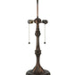 Meyda Lighting Gothic 26" 2-Light Craftsman Brown Highlighted Table Lamp With Red & White Iridescent Shade Glass