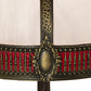 Meyda Lighting Gothic 27" 3-Light Craftsman Brown Highlighted Table Lamp With Red & White Iridescent Shade Glass