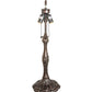 Meyda Lighting Gothic 27" 3-Light Craftsman Brown Highlighted Table Lamp With Red & White Iridescent Shade Glass