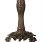 Meyda Lighting Gothic 27" Craftsman Brown Highlighted Table Lamp With White & Red Art Shade Glass