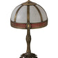 Meyda Lighting Gothic 27" Craftsman Brown Highlighted Table Lamp With White & Red Art Shade Glass