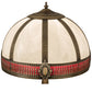 Meyda Lighting Gothic 27" Craftsman Brown Highlighted Table Lamp With White & Red Art Shade Glass