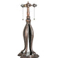 Meyda Lighting Gothic 31" 3-Light Craftsman Brown Highlighted Table Lamp With Red & White Iridescent Shade Glass