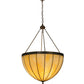 Meyda Lighting Gothic 32" 4-Light Craftsman Brown Inverted Pendant Light With Beige Art Shade Glass