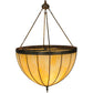 Meyda Lighting Gothic 32" 4-Light Craftsman Brown Inverted Pendant Light With Beige Art Shade Glass