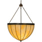Meyda Lighting Gothic 32" 4-Light Craftsman Brown Inverted Pendant Light With Beige Art Shade Glass