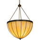 Meyda Lighting Gothic 32" 4-Light Craftsman Brown Inverted Pendant Light With Beige Art Shade Glass