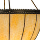 Meyda Lighting Gothic 32" 4-Light Craftsman Brown Inverted Pendant Light With Beige Art Shade Glass