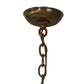 Meyda Lighting Gothic 32" 4-Light Craftsman Brown Inverted Pendant Light With Beige Art Shade Glass