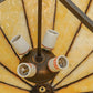 Meyda Lighting Gothic 32" 4-Light Craftsman Brown Inverted Pendant Light With Beige Art Shade Glass