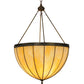 Meyda Lighting Gothic 32" 4-Light Craftsman Brown Inverted Pendant Light With Beige Art Shade Glass