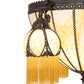Meyda Lighting Gothic 33" 6-Light Craftsman Brown Highlighted Inverted Pendant Light With Beige Art Shade Glass