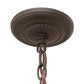 Meyda Lighting Gothic 33" 6-Light Craftsman Brown Highlighted Inverted Pendant Light With Beige Art Shade Glass