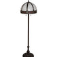 Meyda Lighting Gothic 62" 3-Light Mahogany Bronze Floor Lamp With Red & White Iridescent Shade Glass