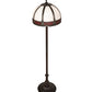 Meyda Lighting Gothic 62" 3-Light Mahogany Bronze Floor Lamp With Red & White Iridescent Shade Glass