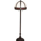 Meyda Lighting Gothic 62" 3-Light Mahogany Bronze Floor Lamp With Red & White Iridescent Shade Glass