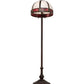 Meyda Lighting Gothic 62" 3-Light Mahogany Bronze Floor Lamp With Red & White Iridescent Shade Glass