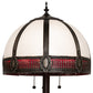 Meyda Lighting Gothic 62" 3-Light Mahogany Bronze Floor Lamp With Red & White Iridescent Shade Glass