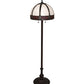 Meyda Lighting Gothic 62" 3-Light Mahogany Bronze Floor Lamp With Red & White Iridescent Shade Glass