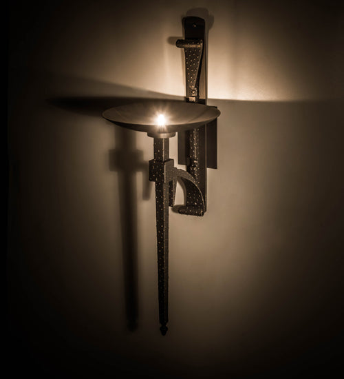 Meyda Lighting Gothic Bobeche 13" Antique Brass Wall Sconce