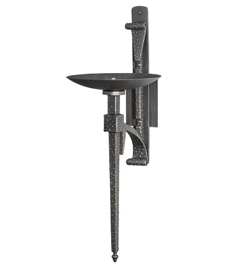 Meyda Lighting Gothic Bobeche 13" Antique Brass Wall Sconce