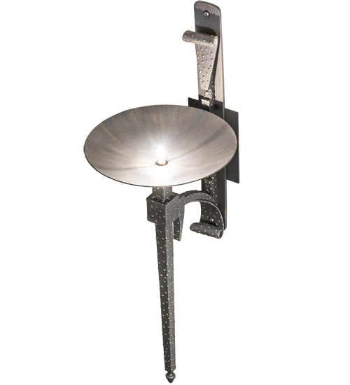 Meyda Lighting Gothic Bobeche 13" Antique Brass Wall Sconce