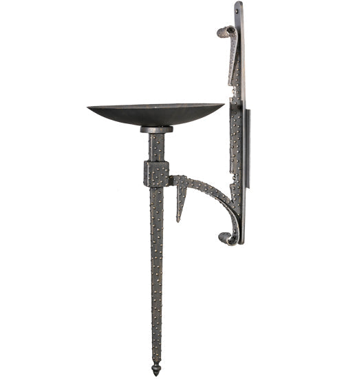 Meyda Lighting Gothic Bobeche 13" Antique Brass Wall Sconce