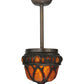 Meyda Lighting Gothic Crown 10" Antique Black Inverted Pendant Light With Amber Shade Glass