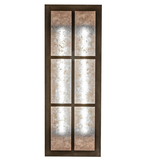 Meyda Lighting Gothic Fleur-de-lis 48" 2-Light Antique Copper Island Inverted Pendant Light With Silver Mica Shade Glass