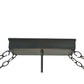 Meyda Lighting Gothic Fleur-de-lis 48" 6-Light Textured Black Inverted Island Pendant Light With Amber Mica Shade Glass