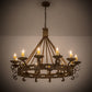 Meyda Lighting Goulaine Corde 48" 12-Light Rust Iron Chandelier With Ivory Faux Candlelight