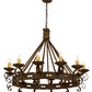 Meyda Lighting Goulaine Corde 48" 12-Light Rust Iron Chandelier With Ivory Faux Candlelight