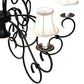 Meyda Lighting Grace 36" 10-Light 2-Tier Blackwash Chandelier With Cream Textrene Shade
