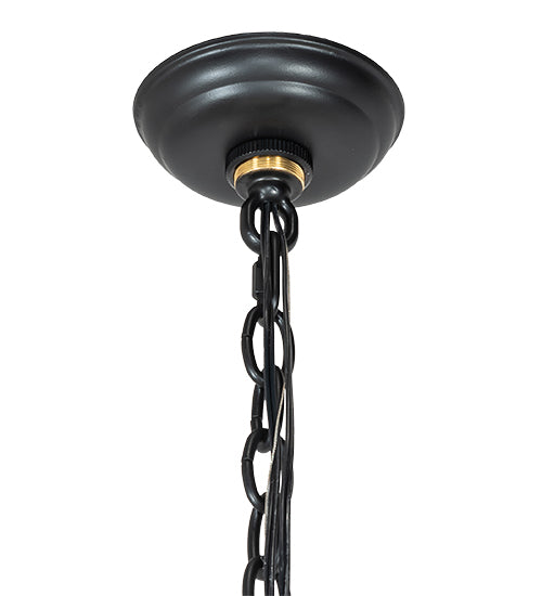 Meyda Lighting Grace 36" 10-Light 2-Tier Blackwash Chandelier With Cream Textrene Shade