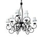 Meyda Lighting Grace 36" 10-Light 2-Tier Blackwash Chandelier With Cream Textrene Shade