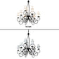 Meyda Lighting Grace 36" 10-Light 2-Tier Blackwash Chandelier With Cream Textrene Shade