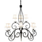 Meyda Lighting Grace 36" 10-Light 2-Tier Blackwash Chandelier With Cream Textrene Shade