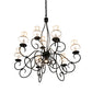 Meyda Lighting Grace 36" 10-Light 2-Tier Blackwash Chandelier With Cream Textrene Shade