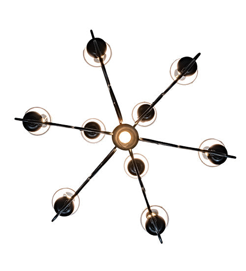 Meyda Lighting Grace 36" 10-Light 2-Tier Blackwash Chandelier With Cream Textrene Shade