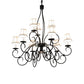 Meyda Lighting Grace 36" 10-Light 2-Tier Blackwash Chandelier With Cream Textrene Shade