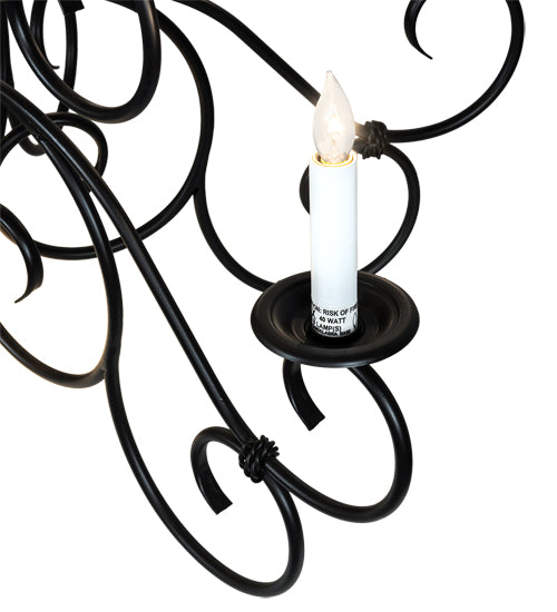 Meyda Lighting Grace 36" 10-Light 2-Tier Blackwash Chandelier With White Faux Candlelight